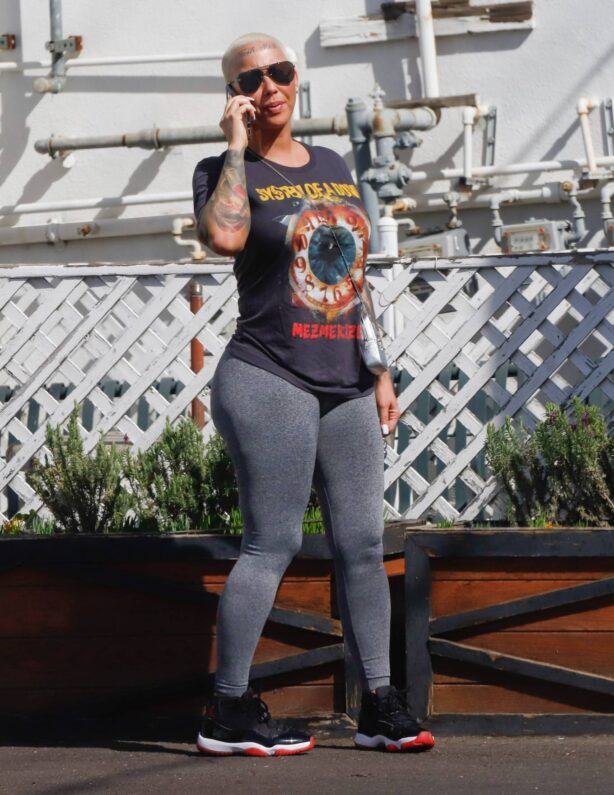Amber Rose - With Alexander AE Edwards out for lunch in Los Angeles