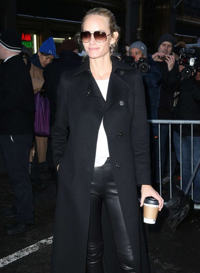 Amber Valletta - Arriving at the Calvin Klein Collection Show 2017 in NY