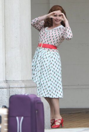 Amy Adams - Filming 'Disenchanted' in New York
