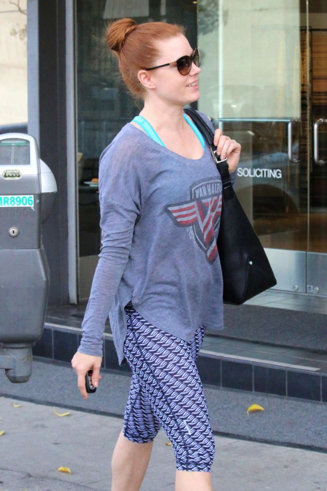 Amy Adams in Leggings Out in Beverly Hills
