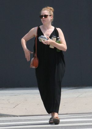 Amy Adams in Long Black Dress - Out in Los Angeles