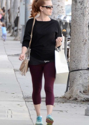 Amy Adams in Leggings Shopping in Beverly Hills