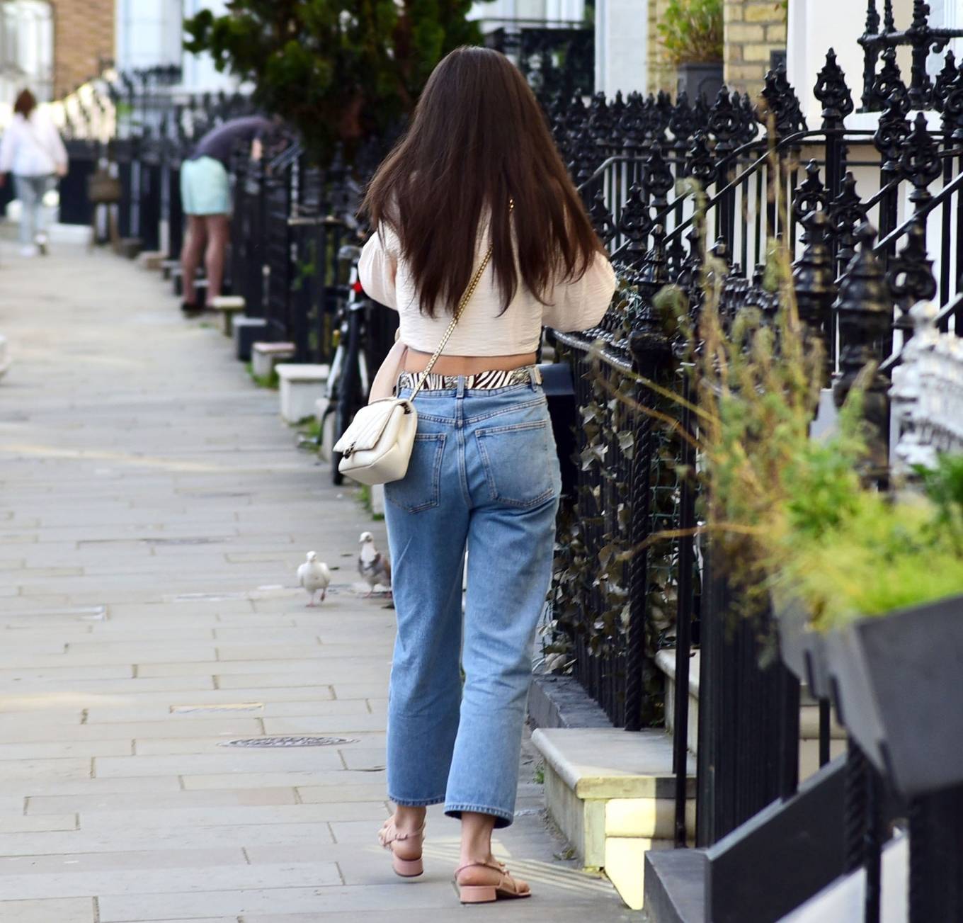 Amy Jackson 2021 : Amy Jackson – In her white blouse top and jeans out and about in Chelsea-15