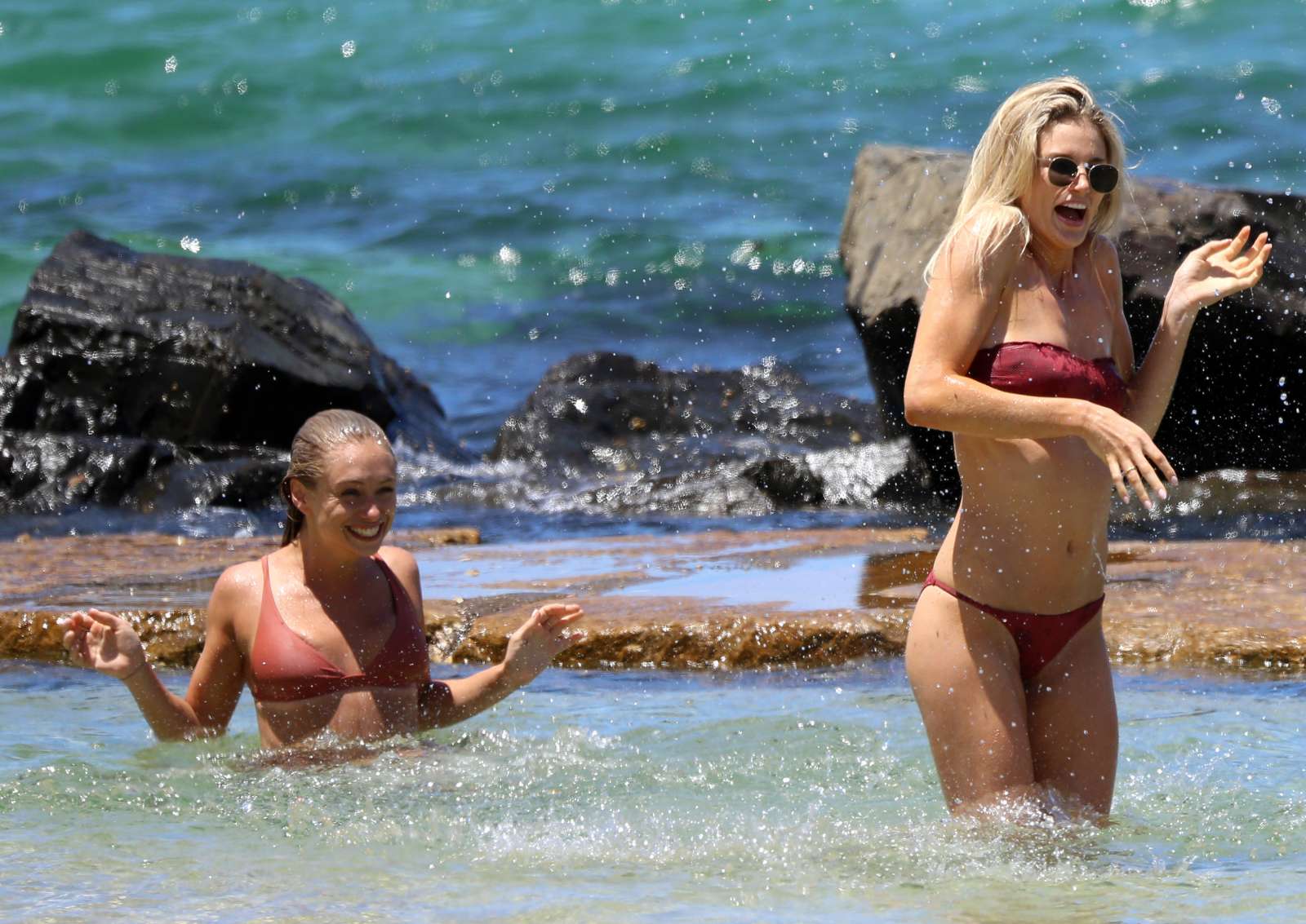 Amy Pejkovic in Bikini at Balmoral Beach in Sydney. 