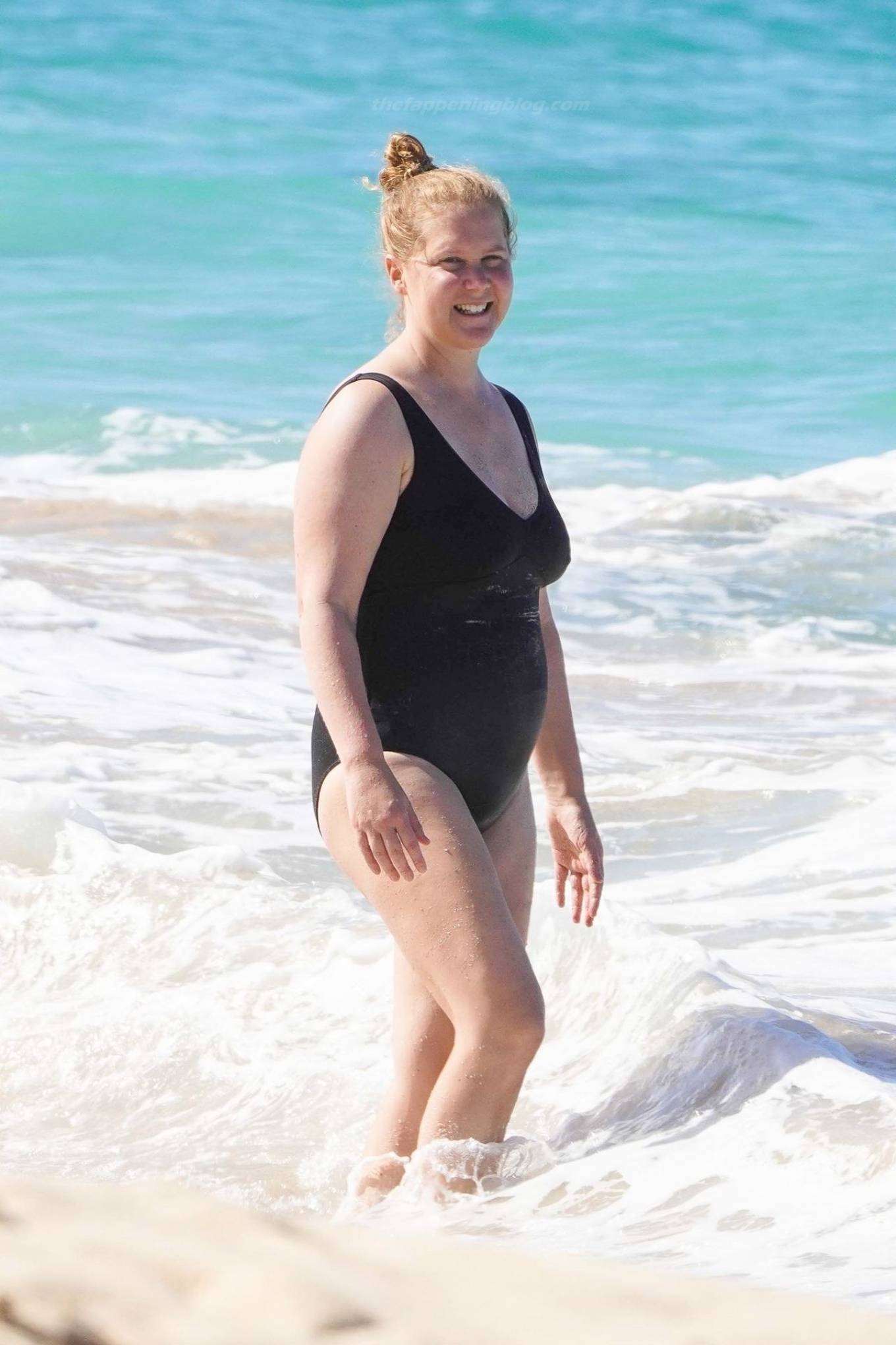 Amy Schumer – In a bikini on a Christmas day at the beach in St. Barths