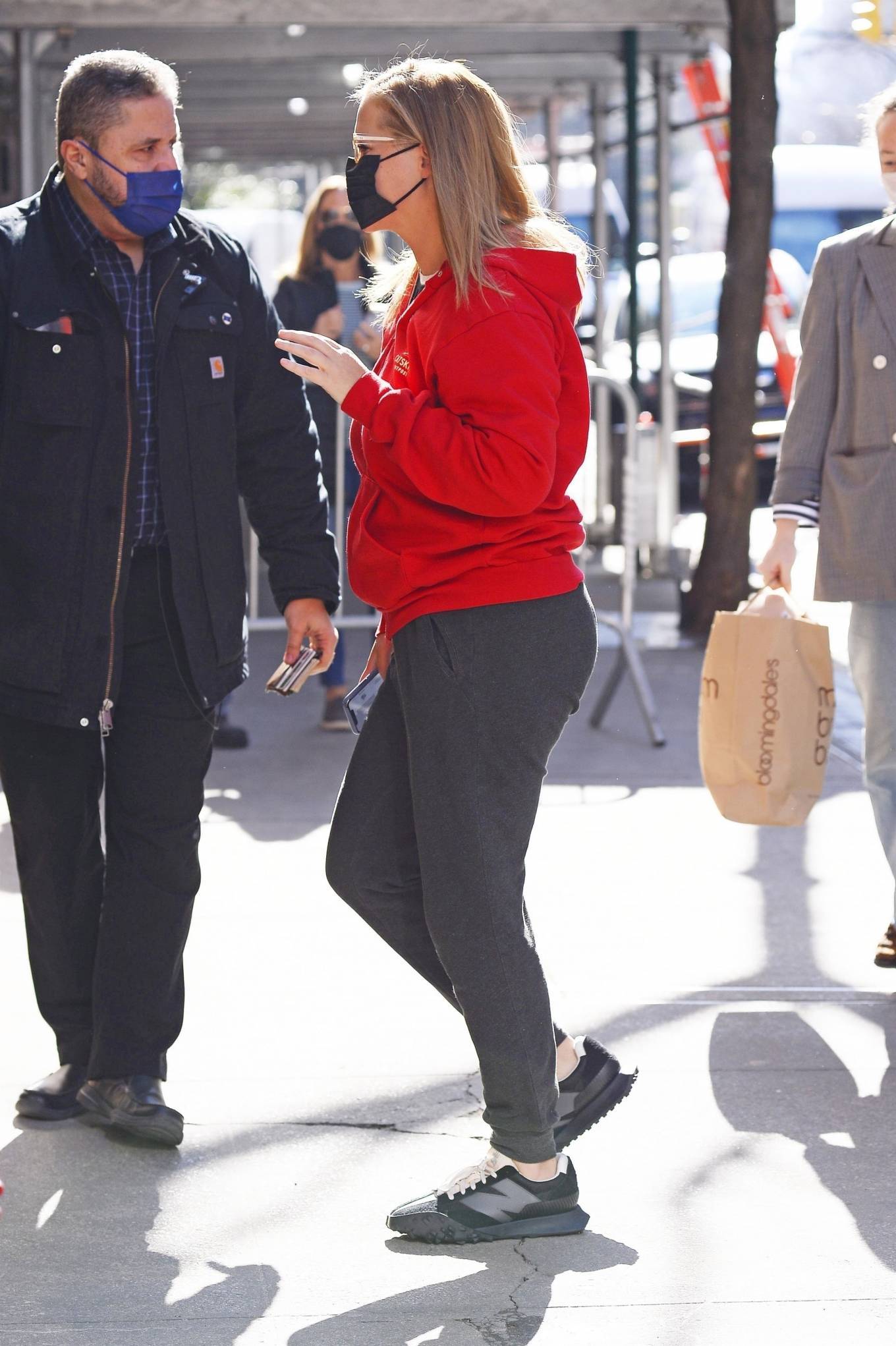 Amy Schumer - In a red Catskill Outpost sweater while out in New York
