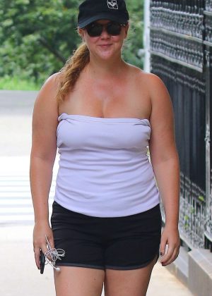 Amy Schumer in Shorts out in New York