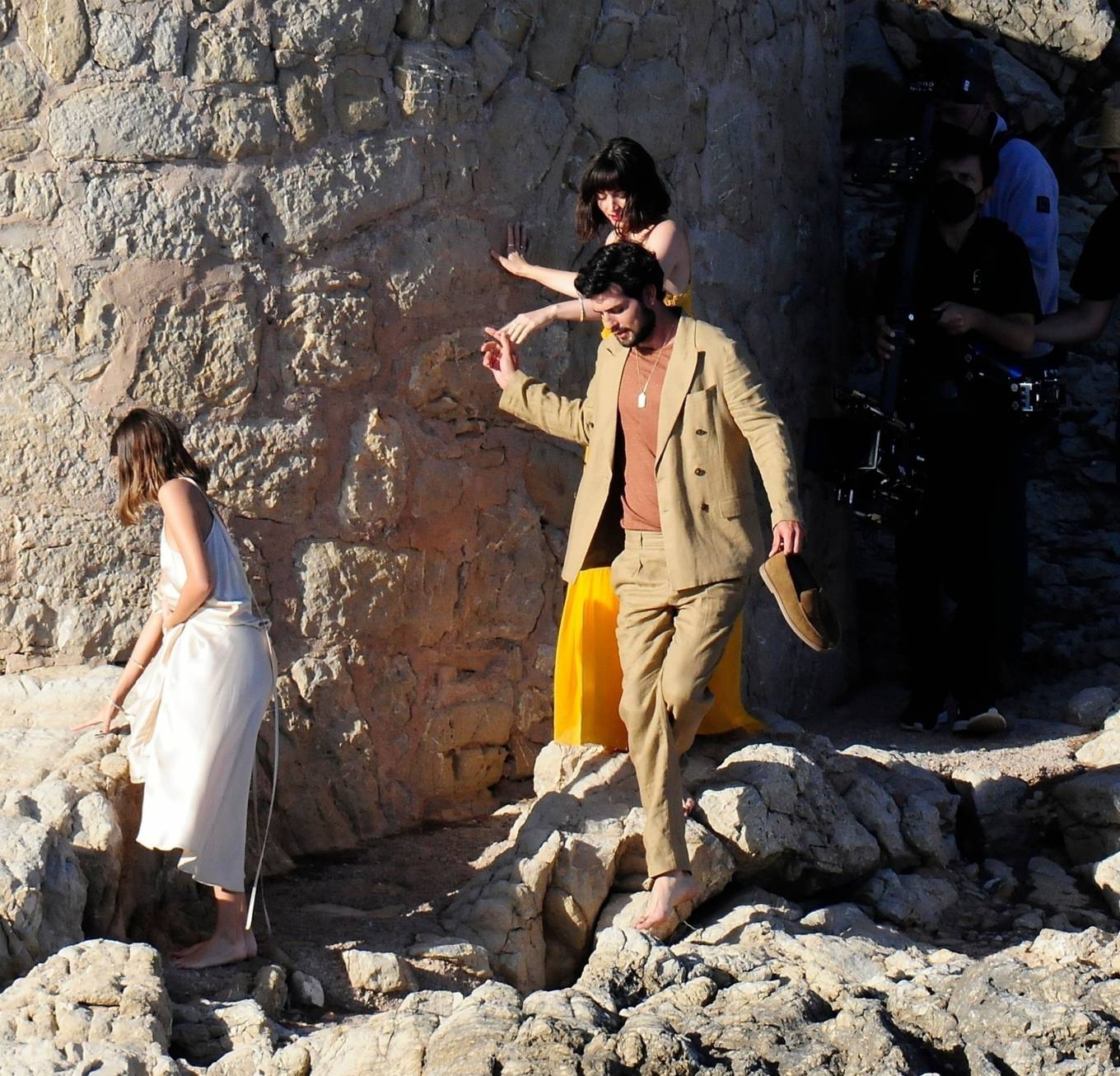 Ana de Armas 2021 : Ana de Armas – In a yellow maxi dress during the filming of an advertisement in Mallorca-20