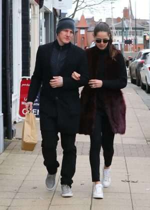 Ana Ivanovic and Bastian Schweinsteiger Leaving Victors Restaurant in Manchester