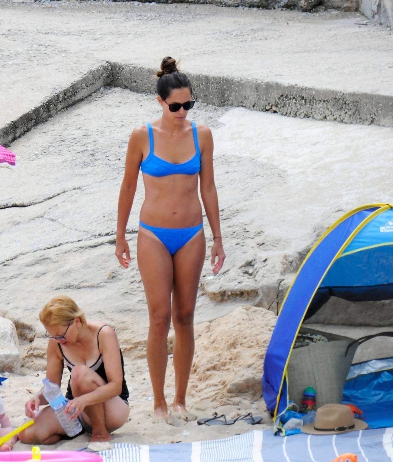 Ana Ivanovic in Blue Bikini â€“ On a beach in Mallorca