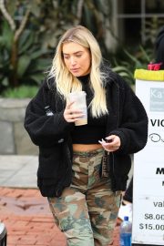 Anastasia Karanikolaou - Grabs an inced coffee at Alfred's in West Hollywood