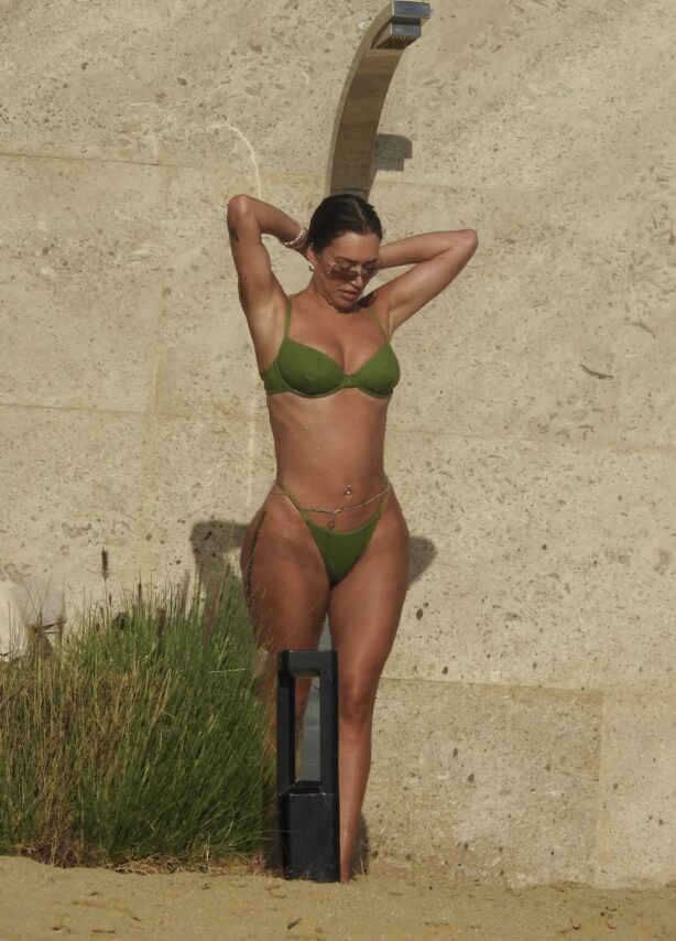 Anastasia Karanikolaou - In a lime green bikini at the beach in Mexico