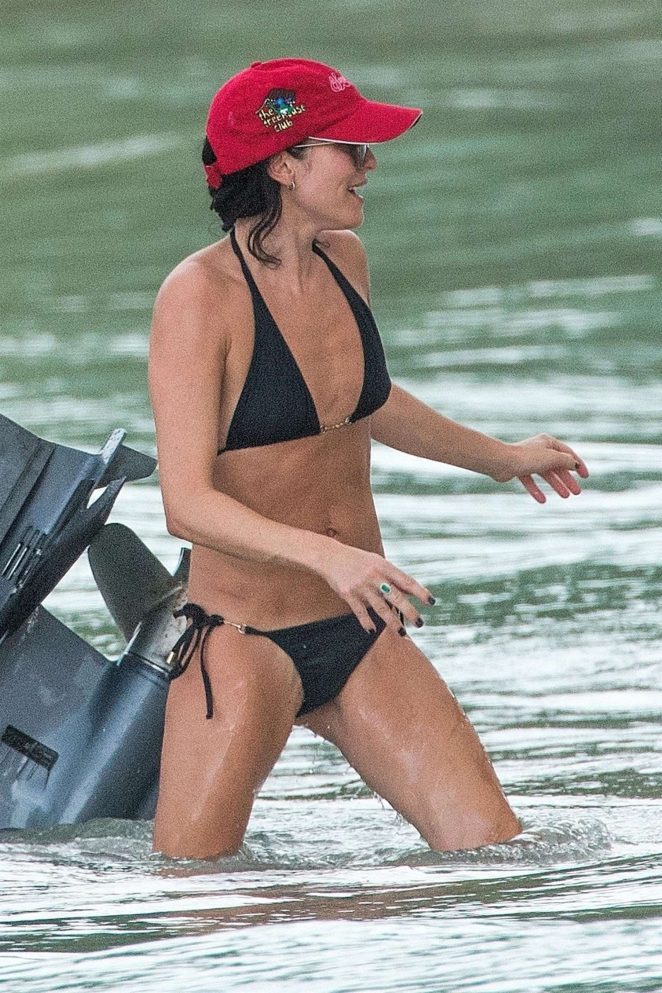 Andrea Corr in Bikini on a boat in Bridgetown