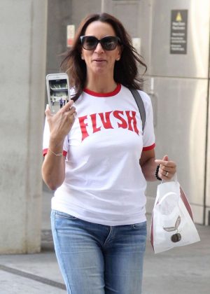 Andrea McLean - Arriving at the BBC Radio 1 studios in London