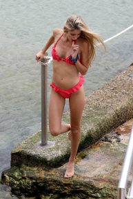 Angel Holley in Bikini with a friend at Bondi Beach