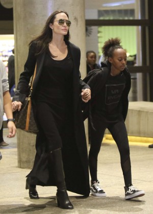 Angelina Jolie Arrives at LAX Airport in Los Angeles