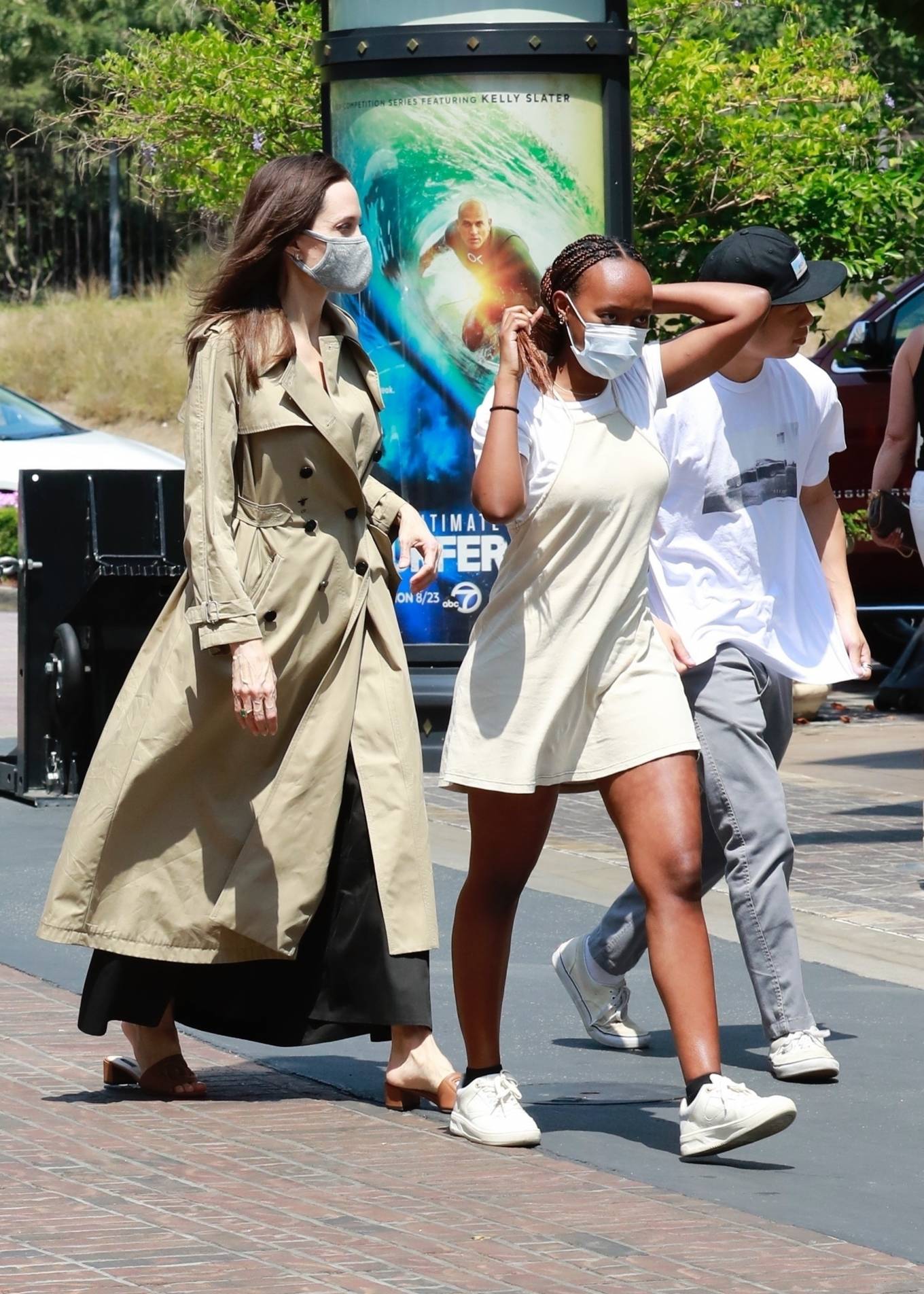 Angelina Jolie 2021 : Angelina Jolie – Shopping candids with Zahara and Pax at Nordstrom at The Grove in Los Angeles-16
