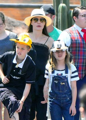 Angelina Jolie - Takes her kids to Disneyland to celebrate Knox and Vivienne birthday in Anaheim