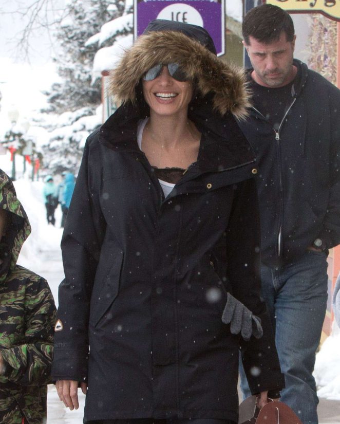 Angelina Jolie with her kids out in Crested Butte