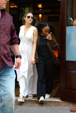 Angelina Jolie - With Zahara Jolie-Pitt leaving the Greenwich Hotel in New York