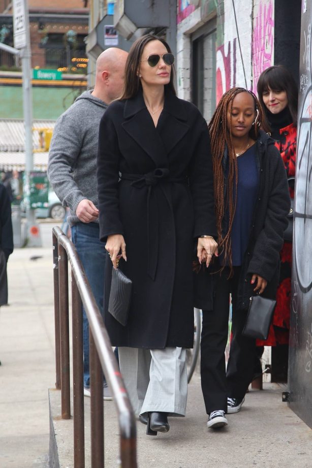 Angelina Jolie - With Zahara Marley Jolie-Pitt arrive at their hotel in New York