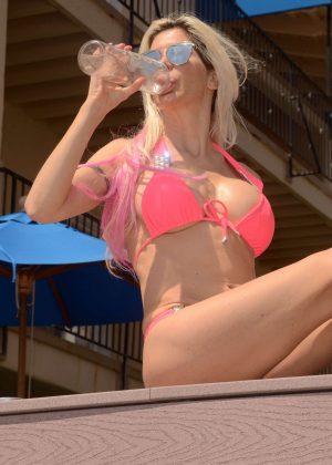 Angelique Frenchy Morgan in Pink Bikini in Malibu