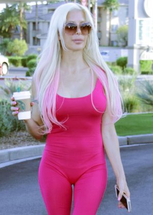 Angelique Morgan in Pink at a Starbucks in Los Angeles