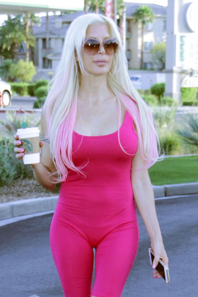 Angelique Morgan in Pink at a Starbucks in Los Angeles