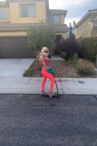 Angelique Morgan - Rides her scooter in Las Vegas