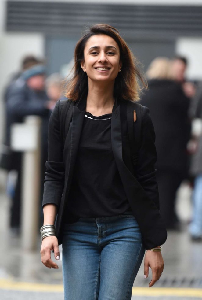 Anita Rani in Jeans out in Birmigham