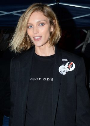 Anja Rubik at a black women protest in Warsaw