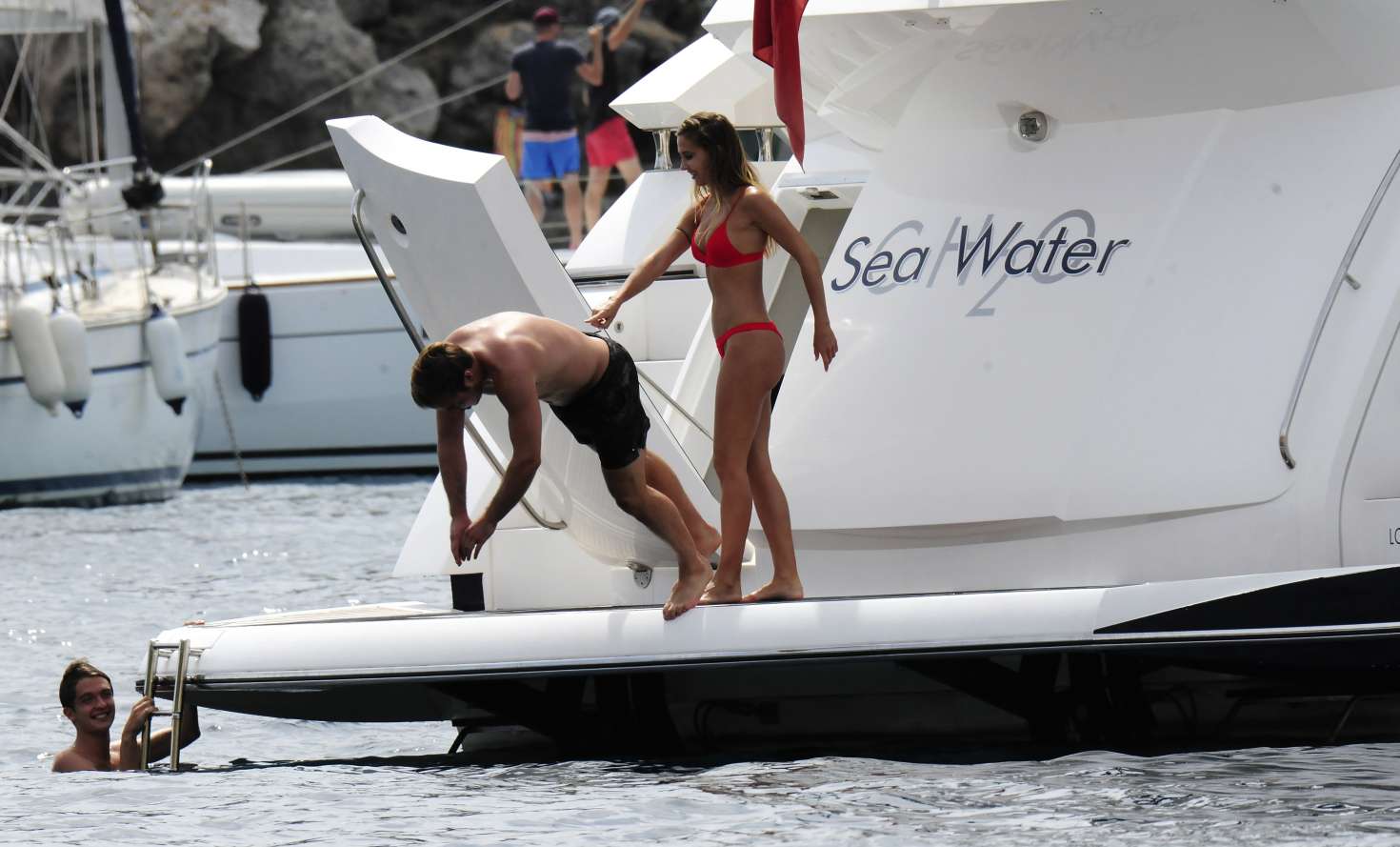 Ann-Kathrin Brommel - Bikini on a yacht in Mallorca. 