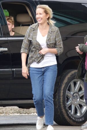 Anna Camp - filming a scene for her new movie 'Unexpecting' in Fayetteville