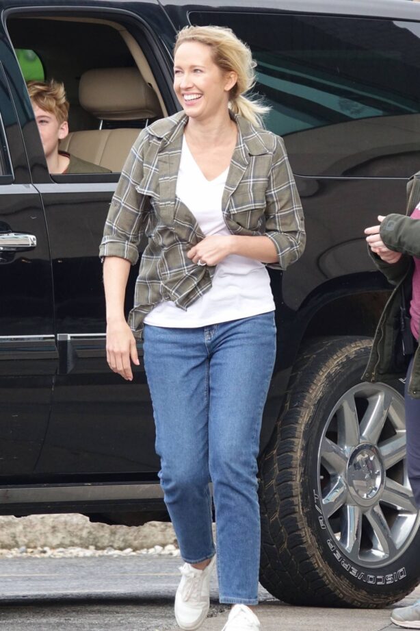 Anna Camp - filming a scene for her new movie 'Unexpecting' in Fayetteville