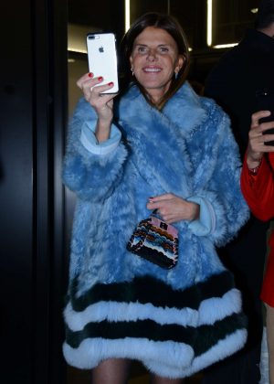 Anna Dello Russo at the Fendi arrivals at the Milan Mens Fashion Week