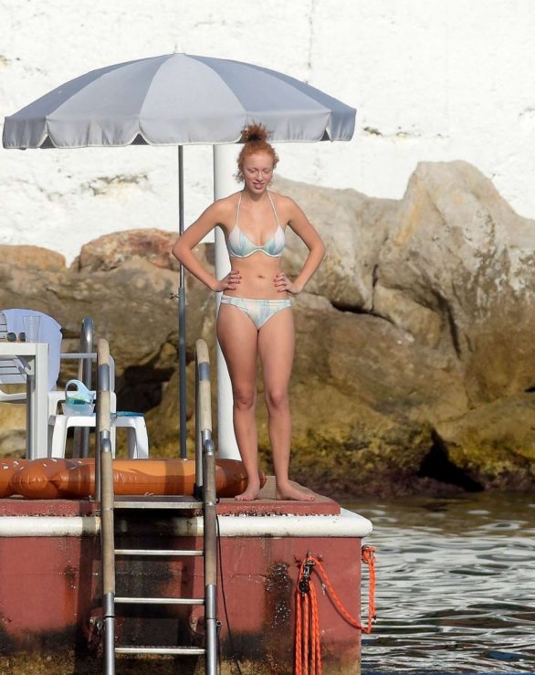 Anna Ermakova in Bikini on the beach in Monaco