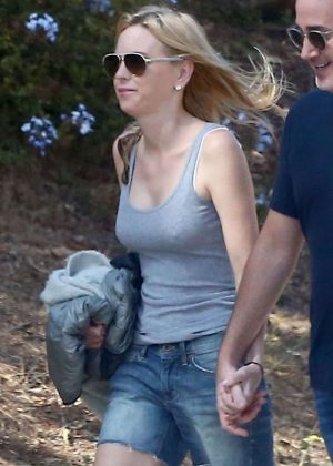Anna Faris in Denim Shorts - Out in Los Angeles