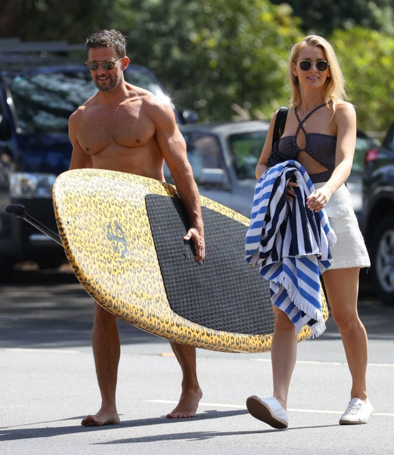 Anna Heinrich in Bikini and Tim Robards Pictured at the beach in Sydney