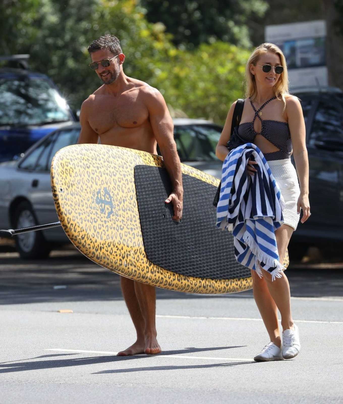 Anna Heinrich in Bikini and Tim Robards Pictured at the beach in Sydney