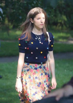 Anna Kendrick - On set of 'A Simple Favor' in Toronto