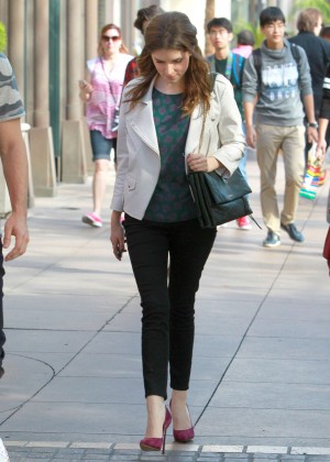 Anna Kendrick in Tight Pants at The Grove in West Hollywood