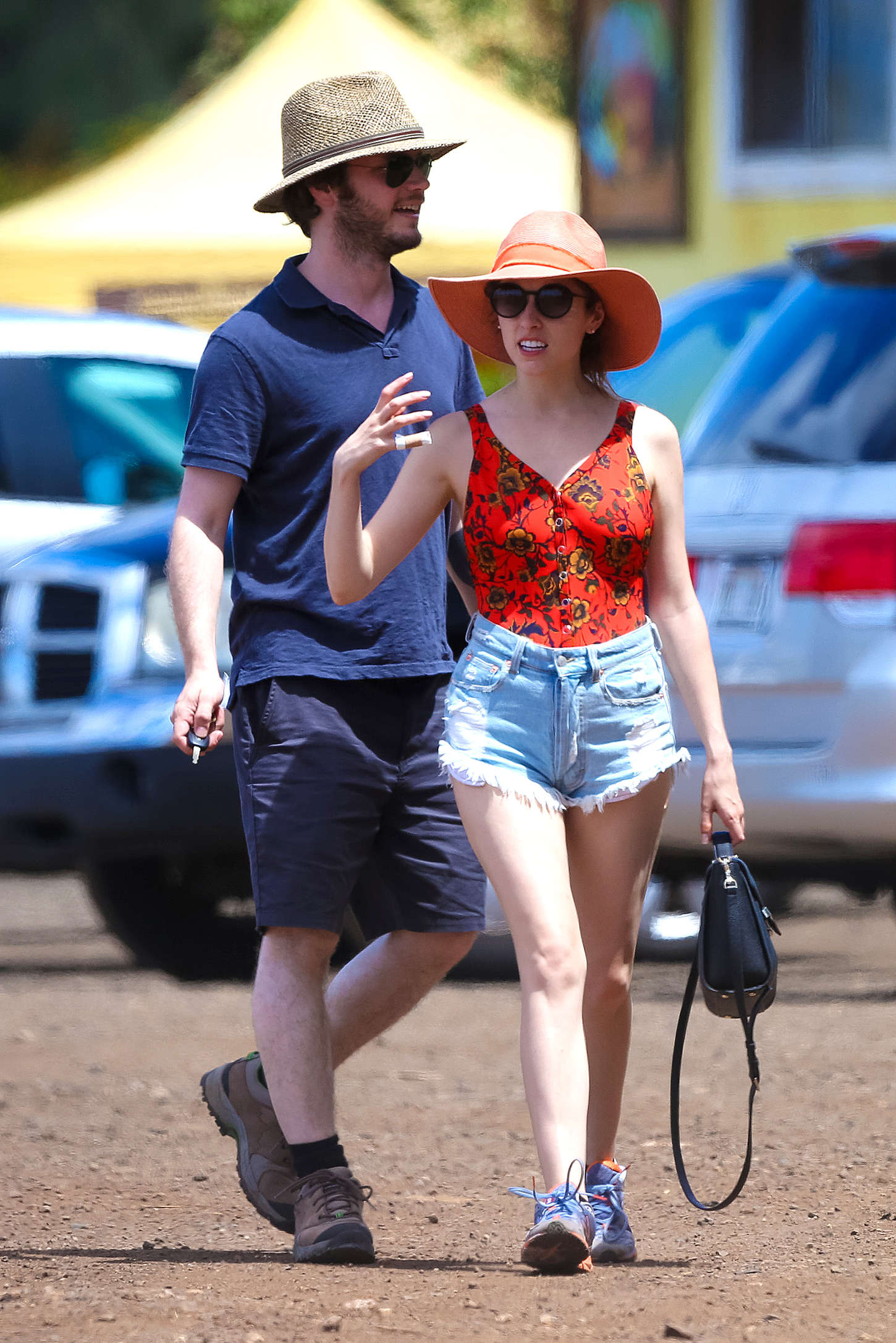 Anna Kendrick in Jeans Shorts on Vactioning in Oahu
