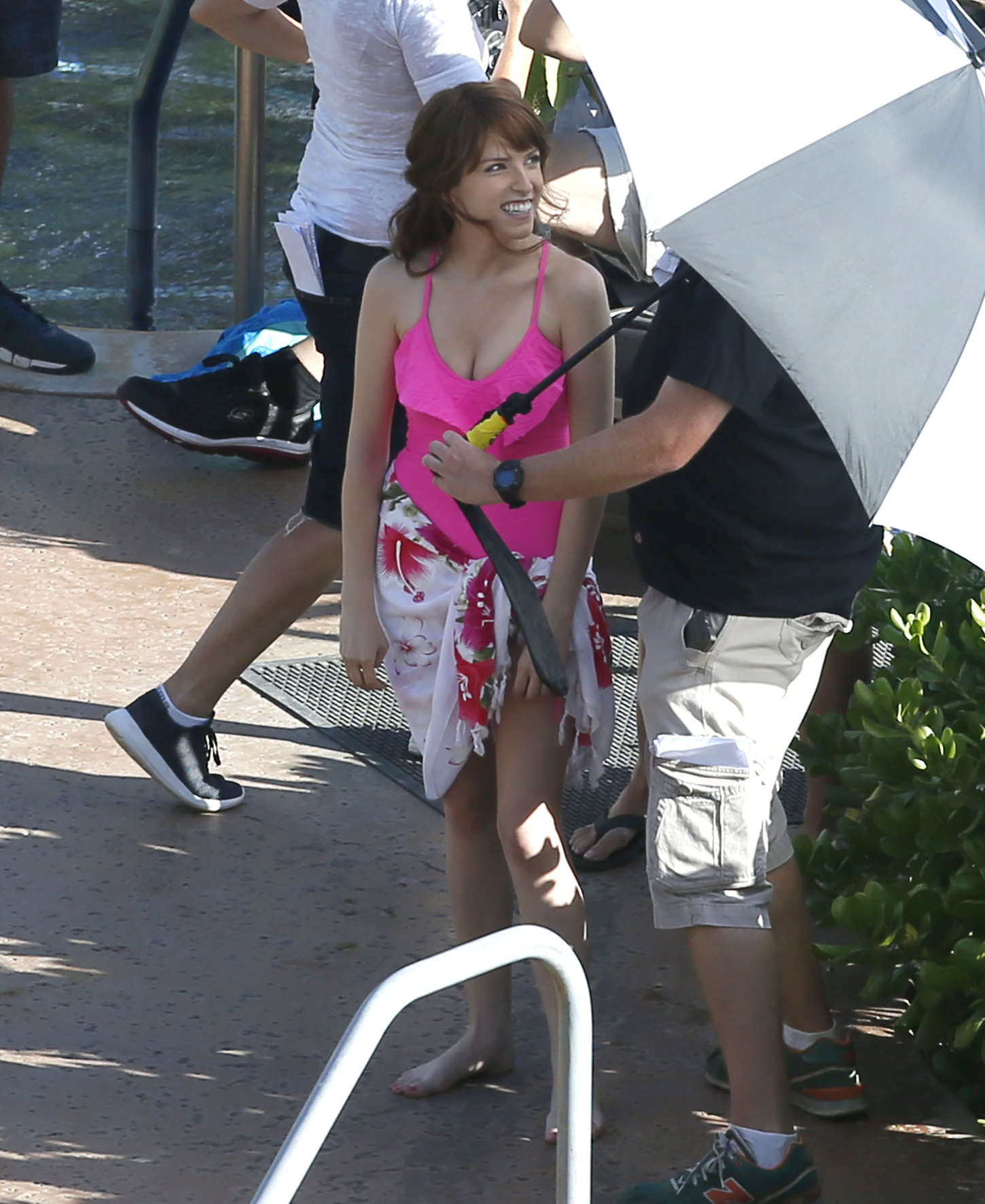 Anna Kendrick - Wearing a Swimsuit Poolside in Hawaii. 