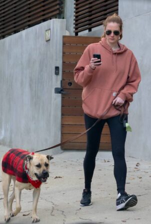 Anna Osceola - Walk with her dog near her home in Los Angeles