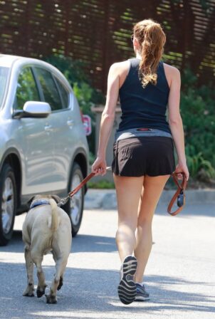 Anna Osceola - With her dog out in Los Feliz