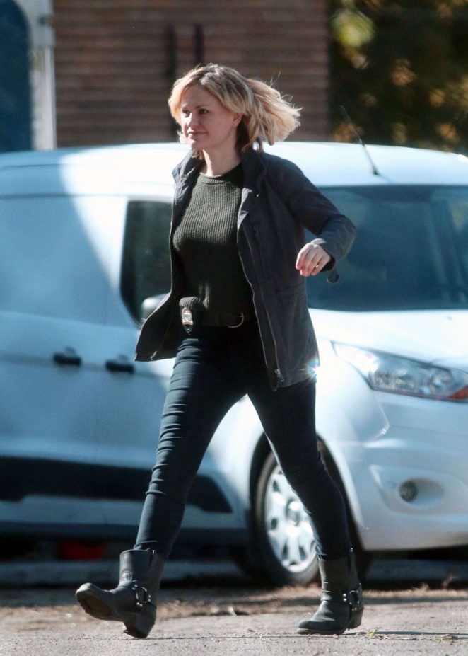 Anna Paquin on set of her new TV show 'Bellevue' in Montreal