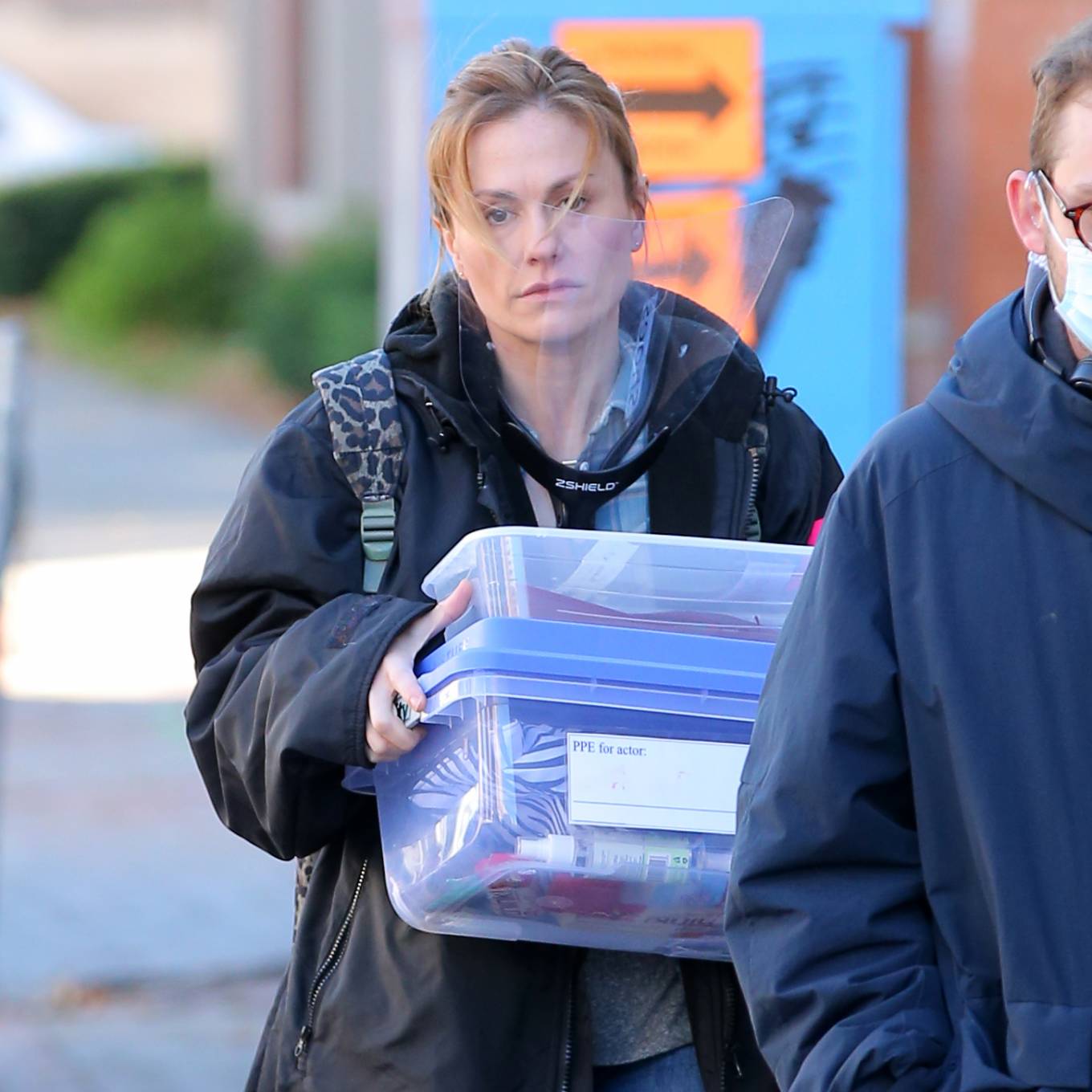 Anna Paquin – On the set of ‘Modern Love’ filming at Healthy Cafe in Schenectady
