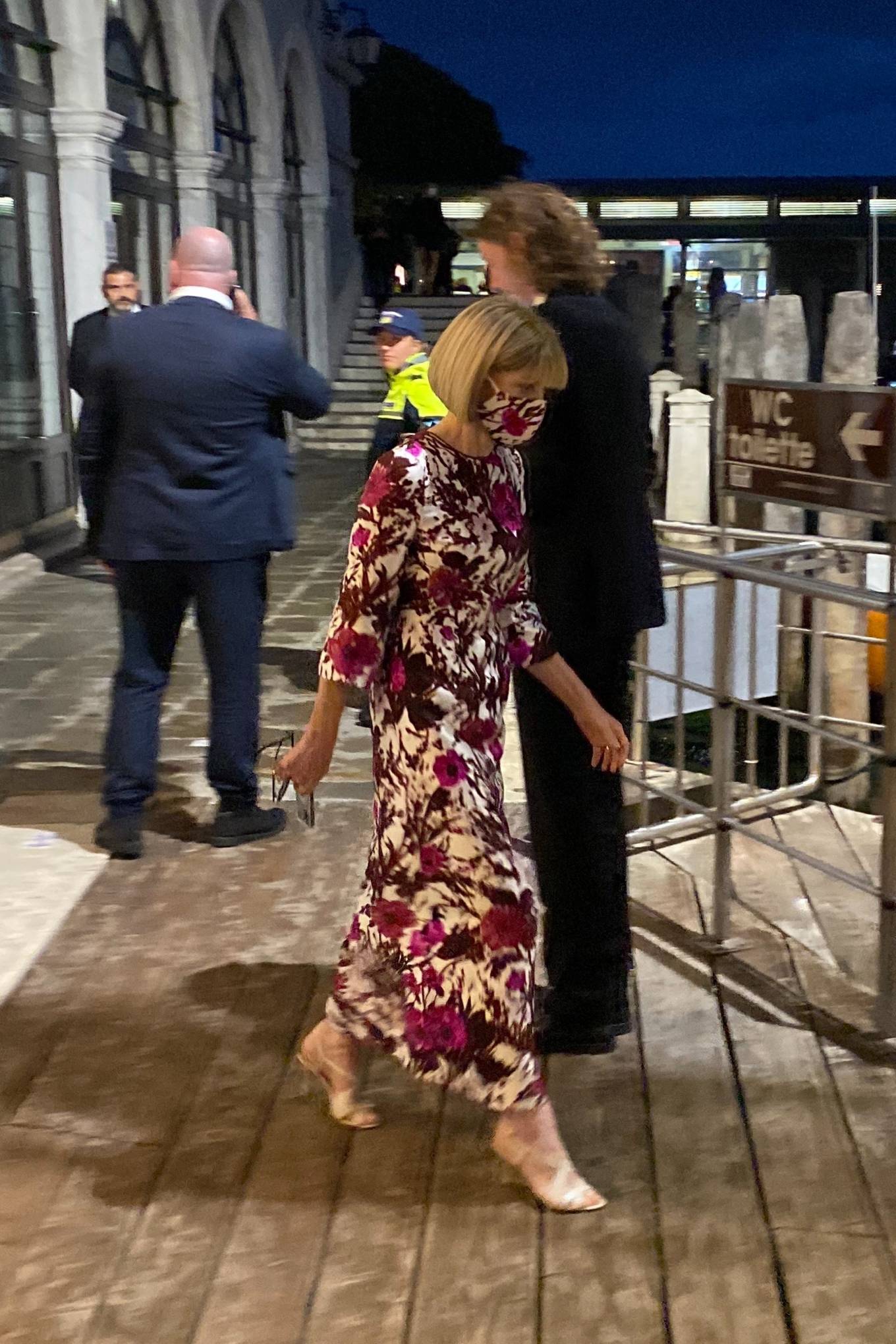 Anna Wintour – Seen in floral print leaving Dolce n’