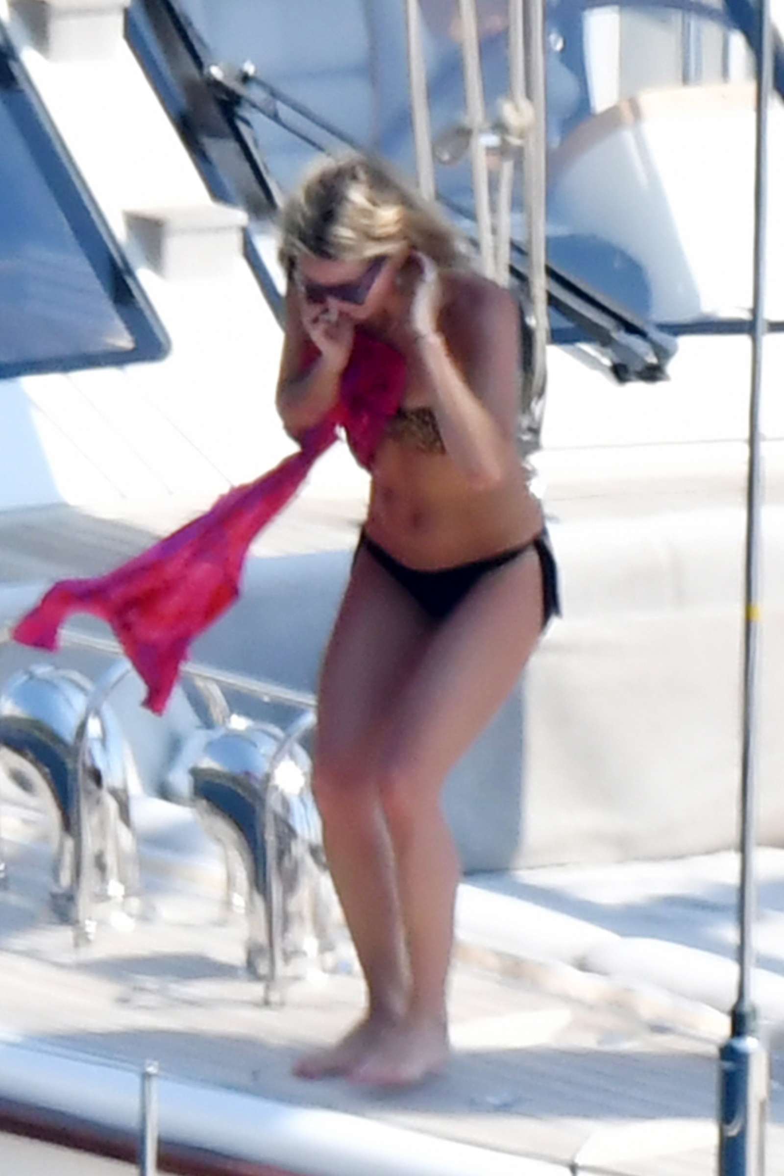 Annabelle Wallis in Bikini on a Yacht in Positano. 