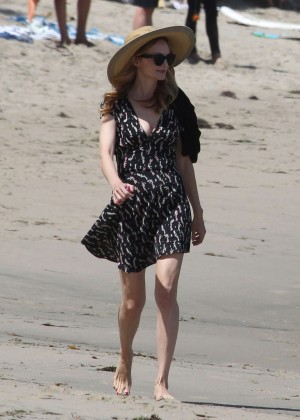Annabelle Wallis in Mini Dress on the beach in Malibu
